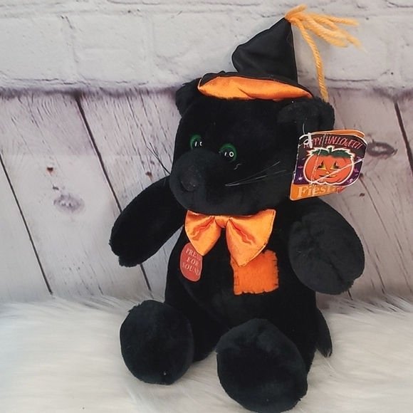 Y2K Fiesta Halloween Meow Witch Black Cat Plush Stuffed Animal Works 10" 🐈‍⬛️ - Picture 7 of 16
